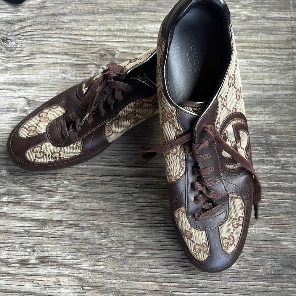 Gucci  Brown Leather Sneakers